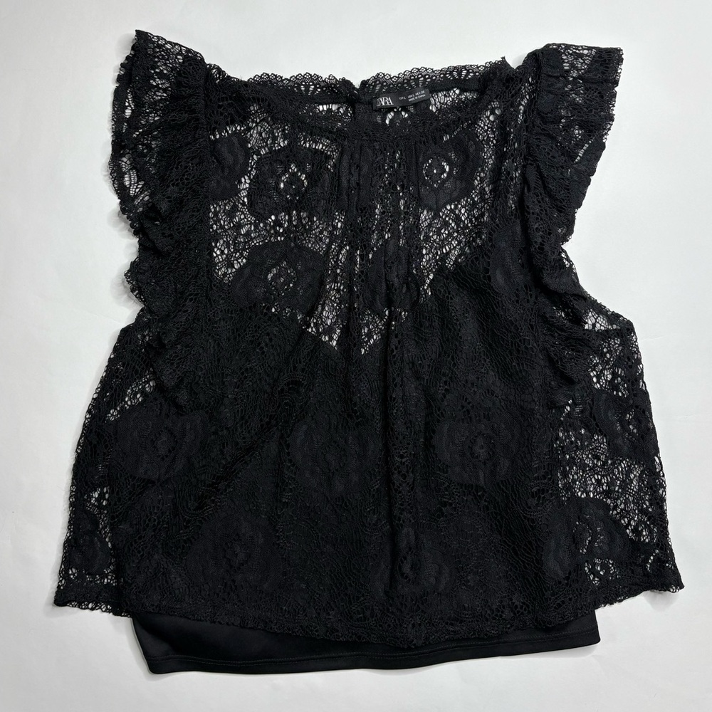 Zara Black Lace Blouse